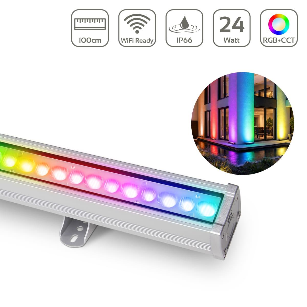 MiBoxer RGB+CCT LED Wallwasher WiFi Fassadenstrahler 230V IP66 - Ausführung: 24W 100cm RL1-24