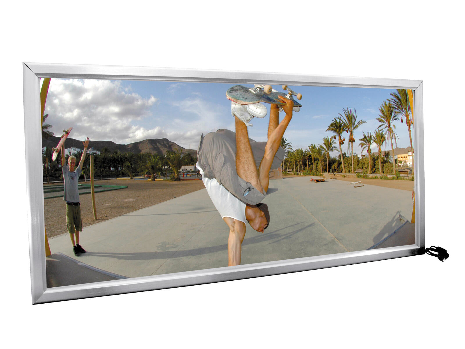 EUROPALMS Reklamewand, beleuchtet, aluminium, 1x2m