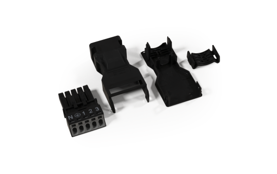 Buchse mit Zugentlastungsgehäuse WAGO, 5-polig, 1,5mm², schwarz