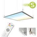 CCT LED Panel 62x62cm Spezialmontageset 36W 3000K-6000K inkl. Fernbedienung, Seilabhängung und Halter