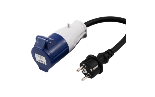 CEE-Kupplung auf Schutzkontakt-Stecker, 0,35m H07RNG 3G2,5, 230V, IP44