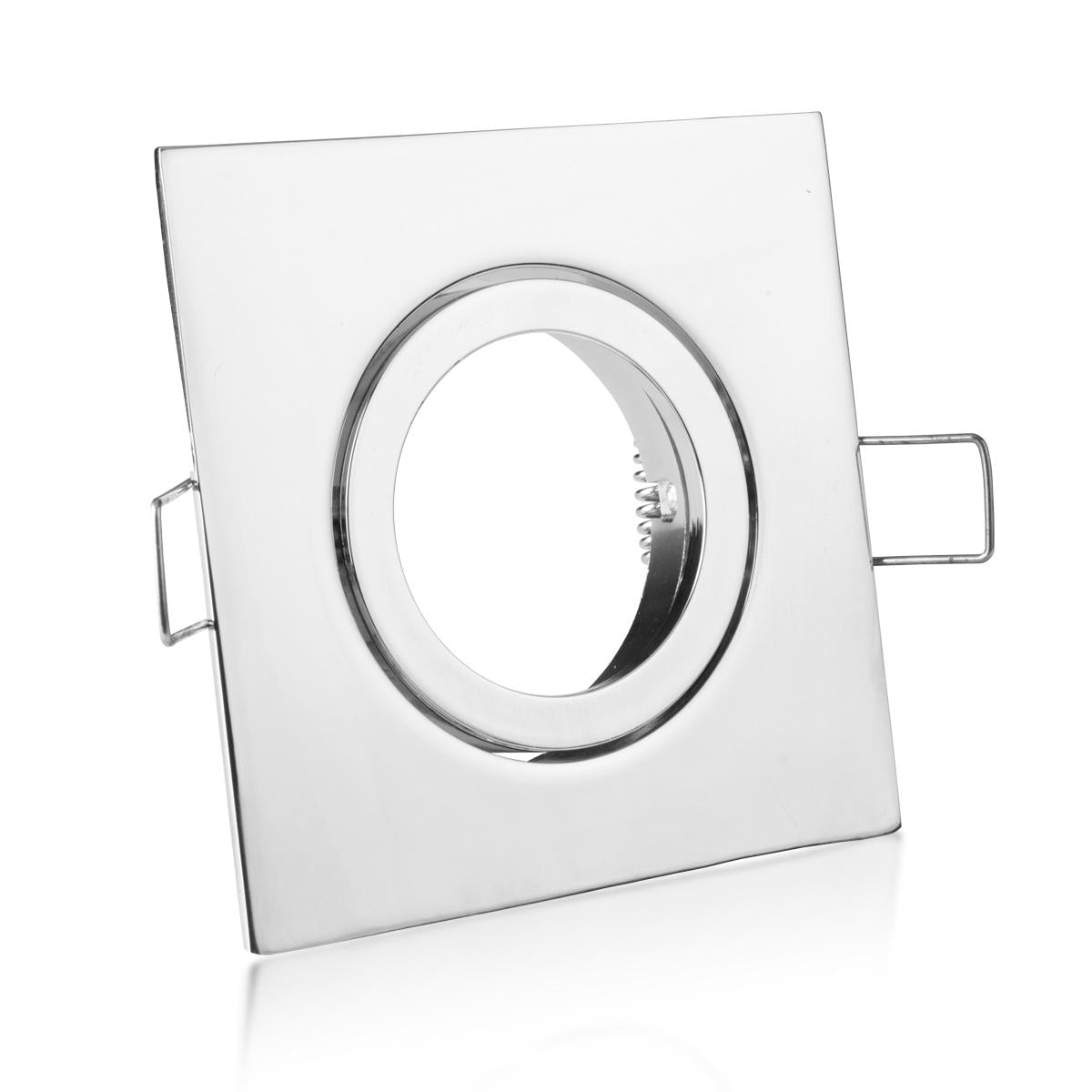 Einbaustrahler Rahmen eckig chrom schwenkbar Klickverschluss