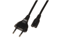 Euro-Netzkabel, Länge 1,8 m, 2x0,75 mm², schwarz