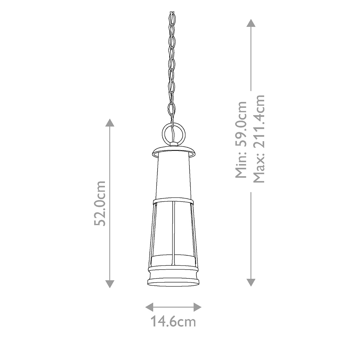 Außen-Pendelleuchte Chelsea Harbor (dunkles, leicht strukturiertes Anthrazit) 1x - Elstead Lighting