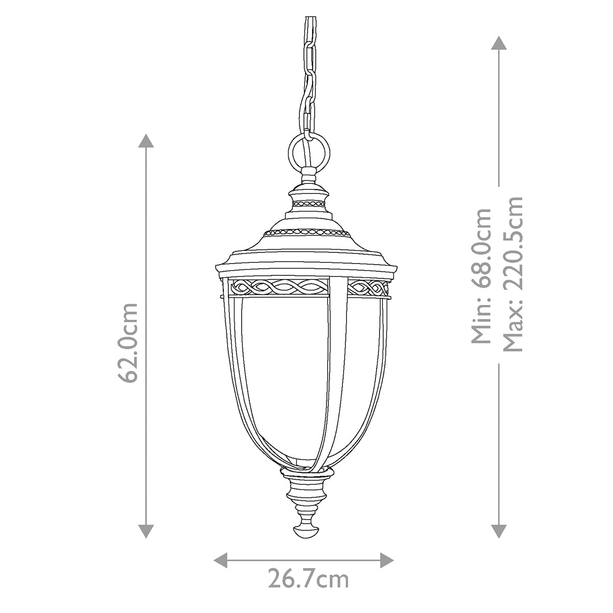 Außen-Pendelleuchte English Bridle (schwarz) 3x - Elstead Lighting