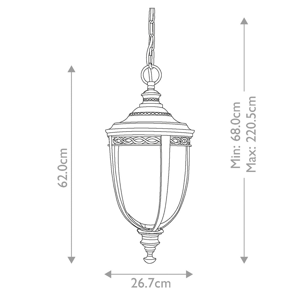 Außen-Pendelleuchte English Bridle (bronzefarben) 3x - Elstead Lighting
