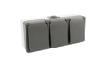 Feuchtraum Dreifach-Steckdose Secure, 250V~/16A, IP44, AP, grau
