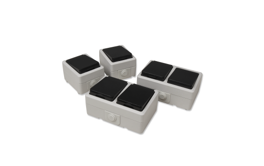 Feuchtraum Set Taff Waschraum 4-teilig, grau, IP44