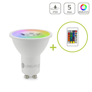 GU10 5W LED Spot RGB+CCT Farbwechsel mit IR Fernbedienung