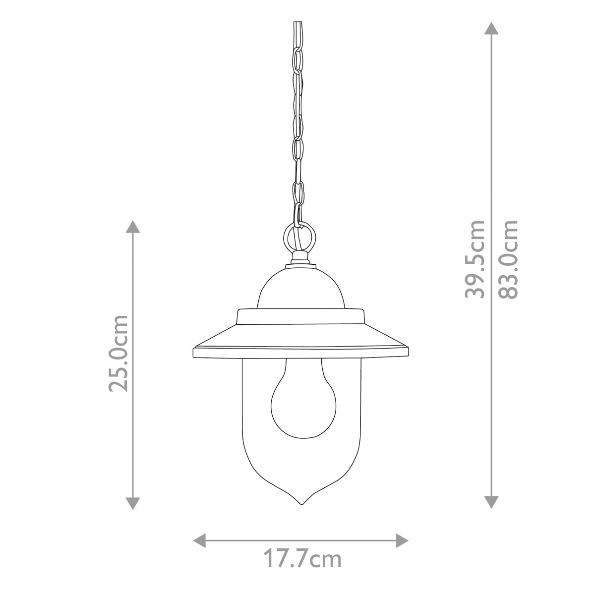 Außen-Pendelleuchte Sandown (schwarz) 1x - Elstead Lighting