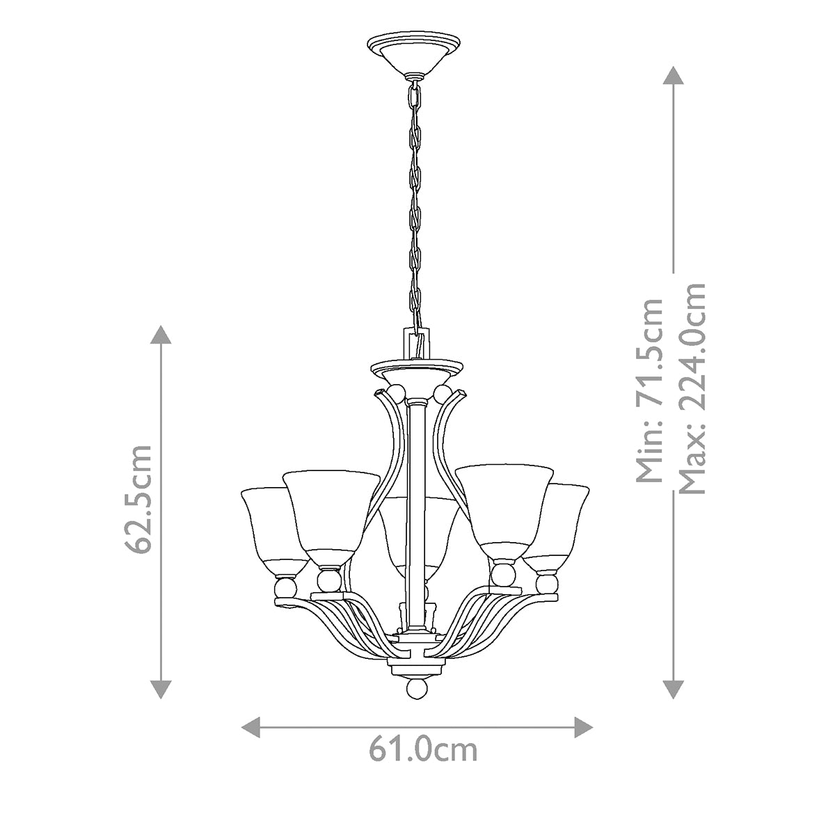 Pendelleuchte Bolla (Nickel) 5x - Elstead Lighting