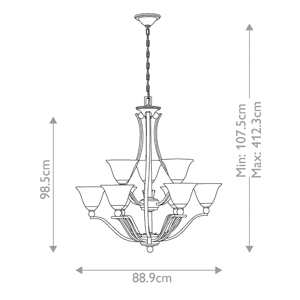 Pendelleuchte Bolla (Nickel) 9x - Elstead Lighting