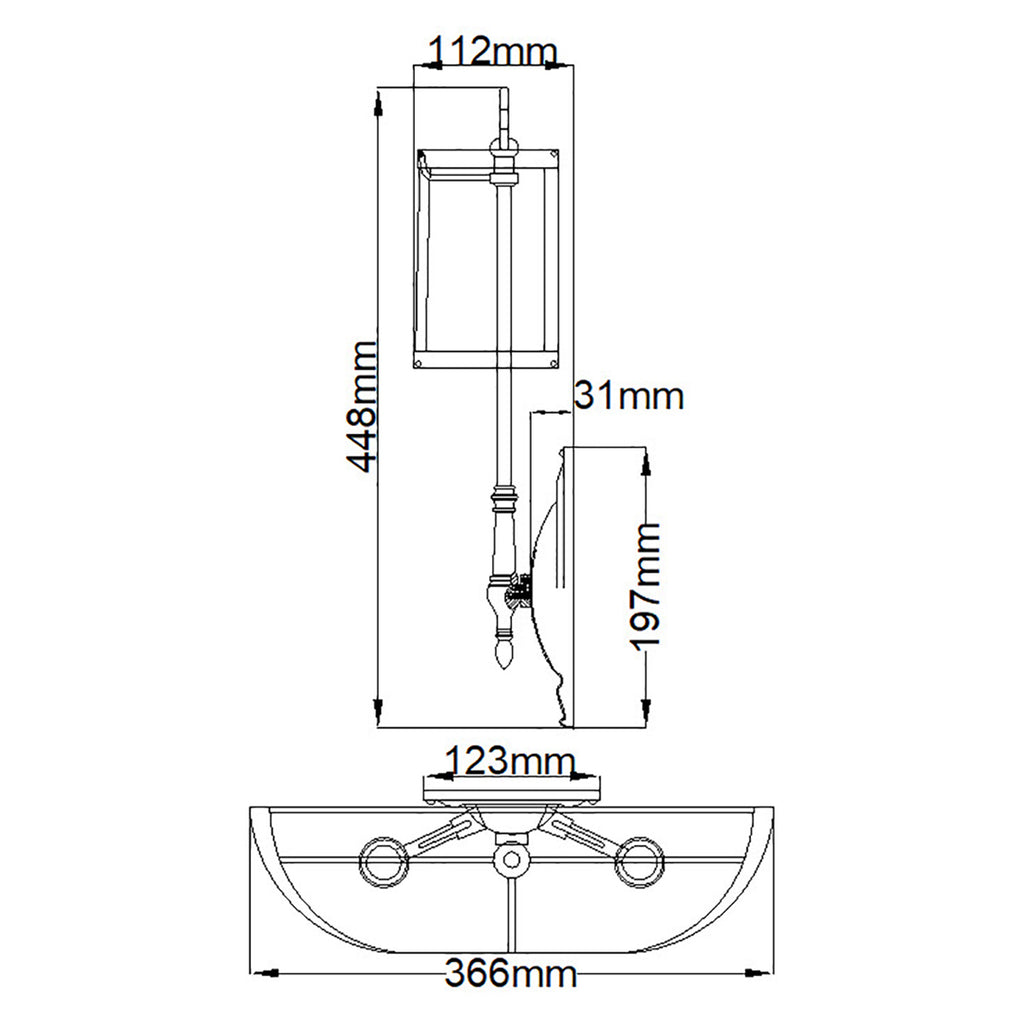 Wandleuchte Cambridge (schwarz) 2x - Elstead Lighting
