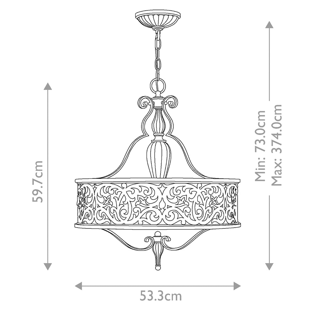 Pendelleuchte Carabel (Brushed Champagn) 3x - Elstead Lighting