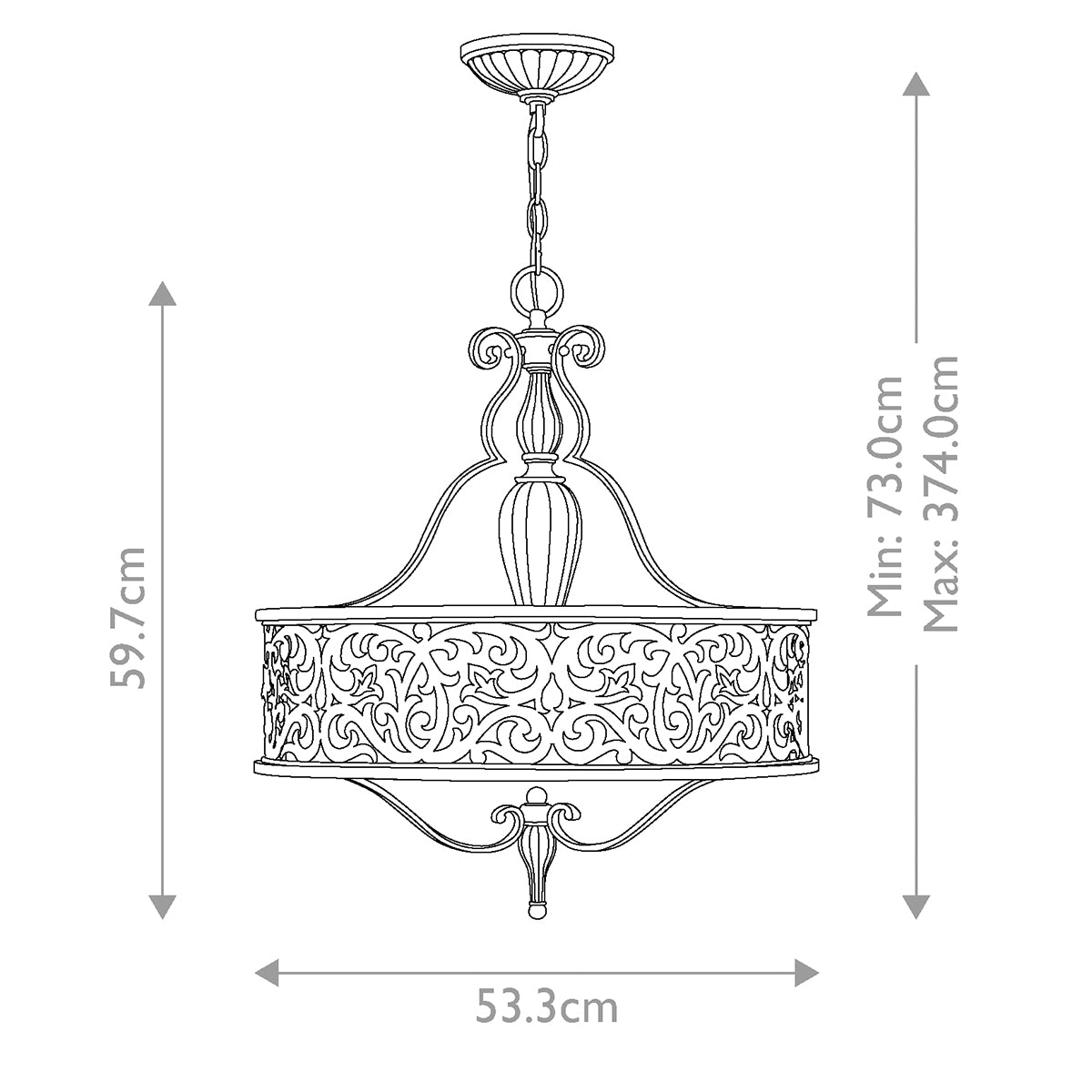 Pendelleuchte Carabel (Brushed Champagn) 3x - Elstead Lighting