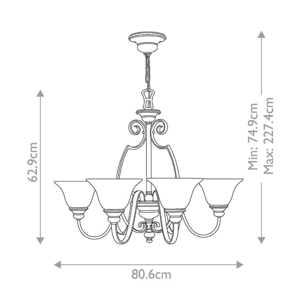 Pendelleuchte Cello (bronzefarben) 6x - Elstead Lighting
