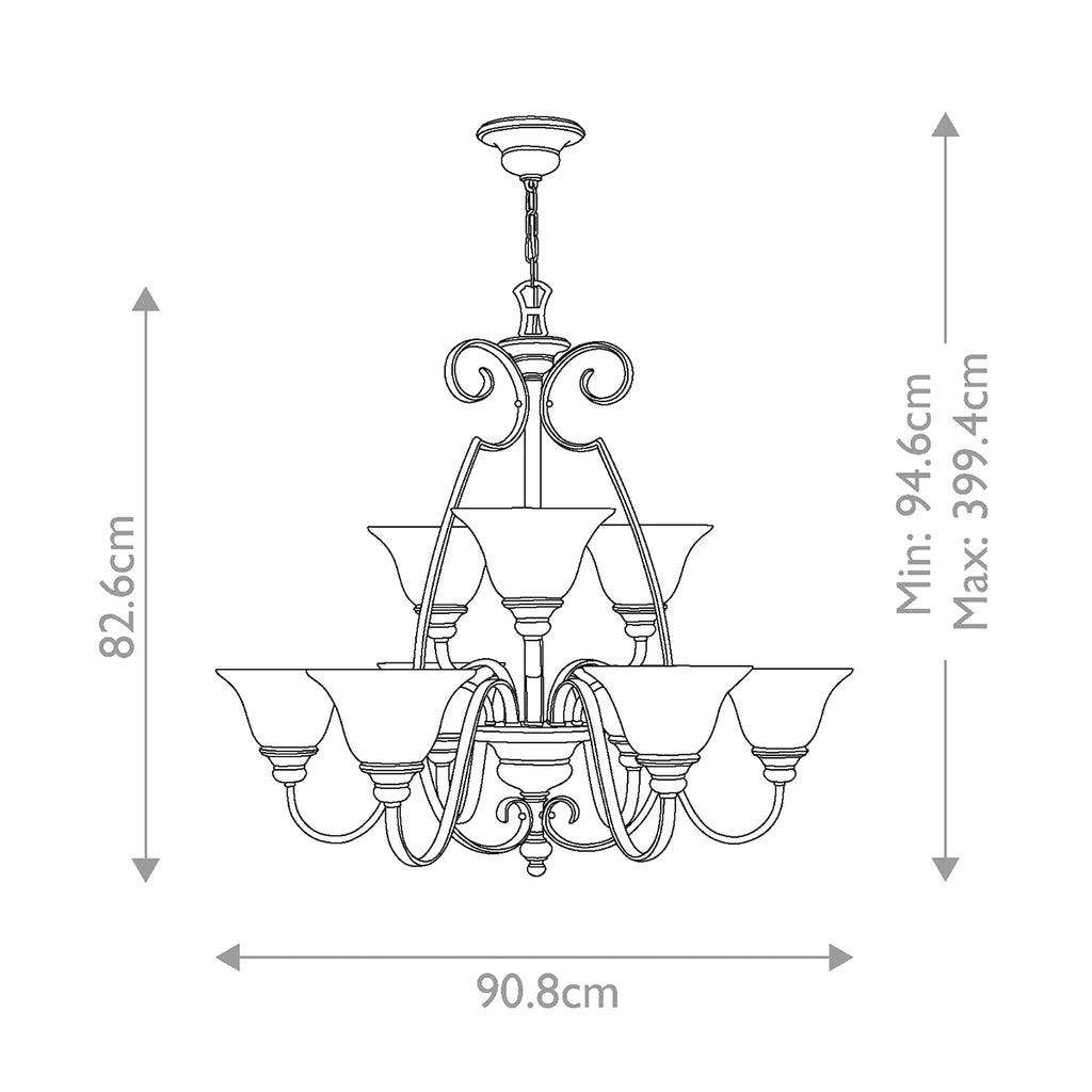 Pendelleuchte Cello (bronzefarben) 9x - Elstead Lighting