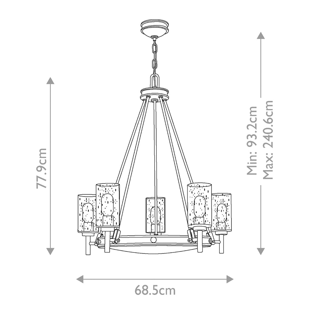 Pendelleuchte Collier (messingfarben) 5x - Elstead Lighting