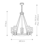 Pendelleuchte Collier (messingfarben) 5x - Elstead Lighting