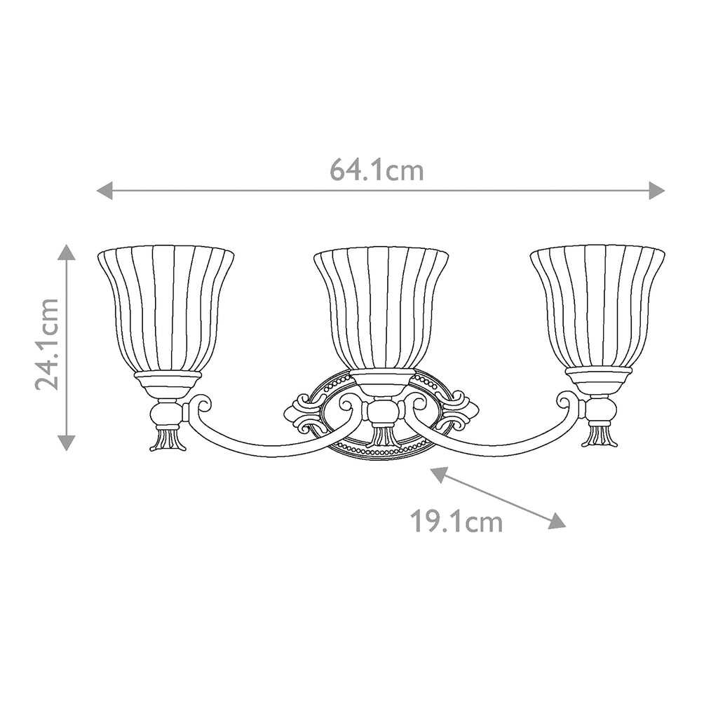 Bad-Wandleuchte Francoise (messingfarben) 3x - Elstead Lighting