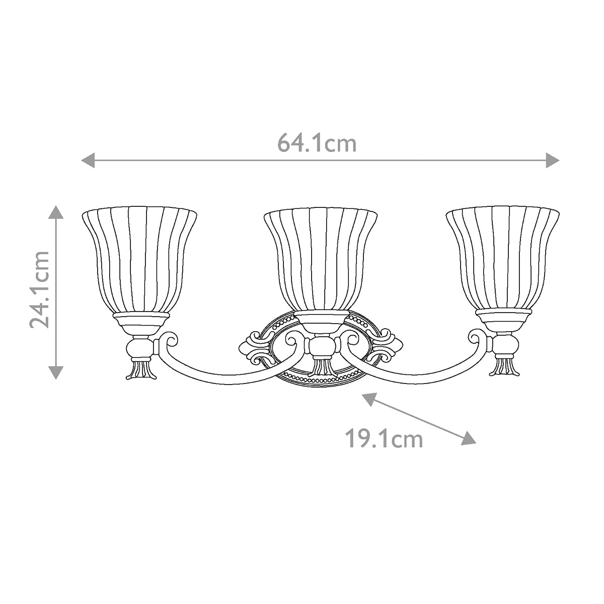 Bad-Wandleuchte Francoise (messingfarben) 3x - Elstead Lighting