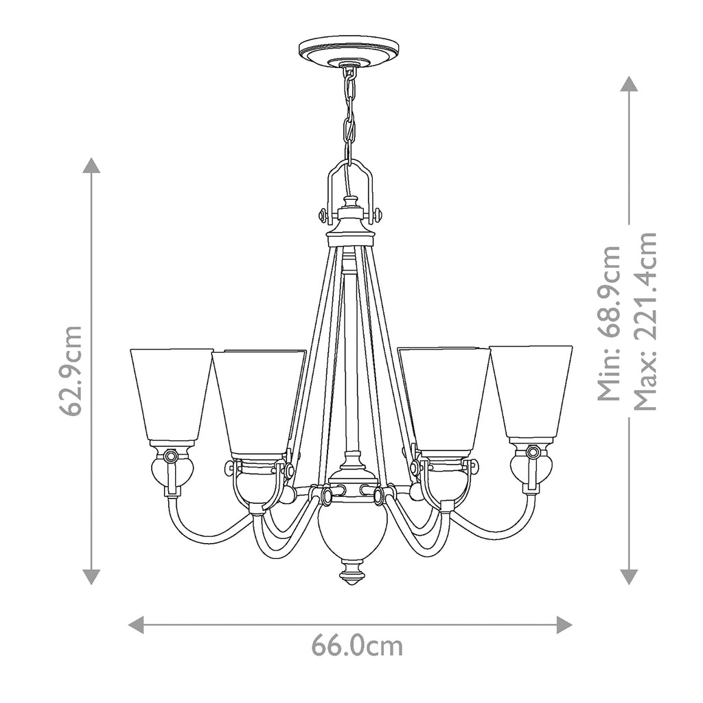 Pendelleuchte Mayflower (bronzefarben) 6x - Elstead Lighting