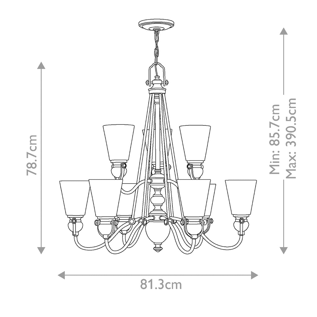 Pendelleuchte Mayflower (bronzefarben) 9x - Elstead Lighting
