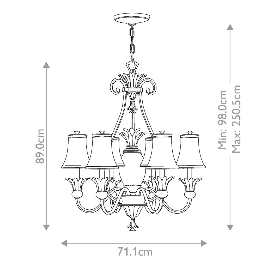 Pendelleuchte Plantation (bronzefarben) 7x - Elstead Lighting