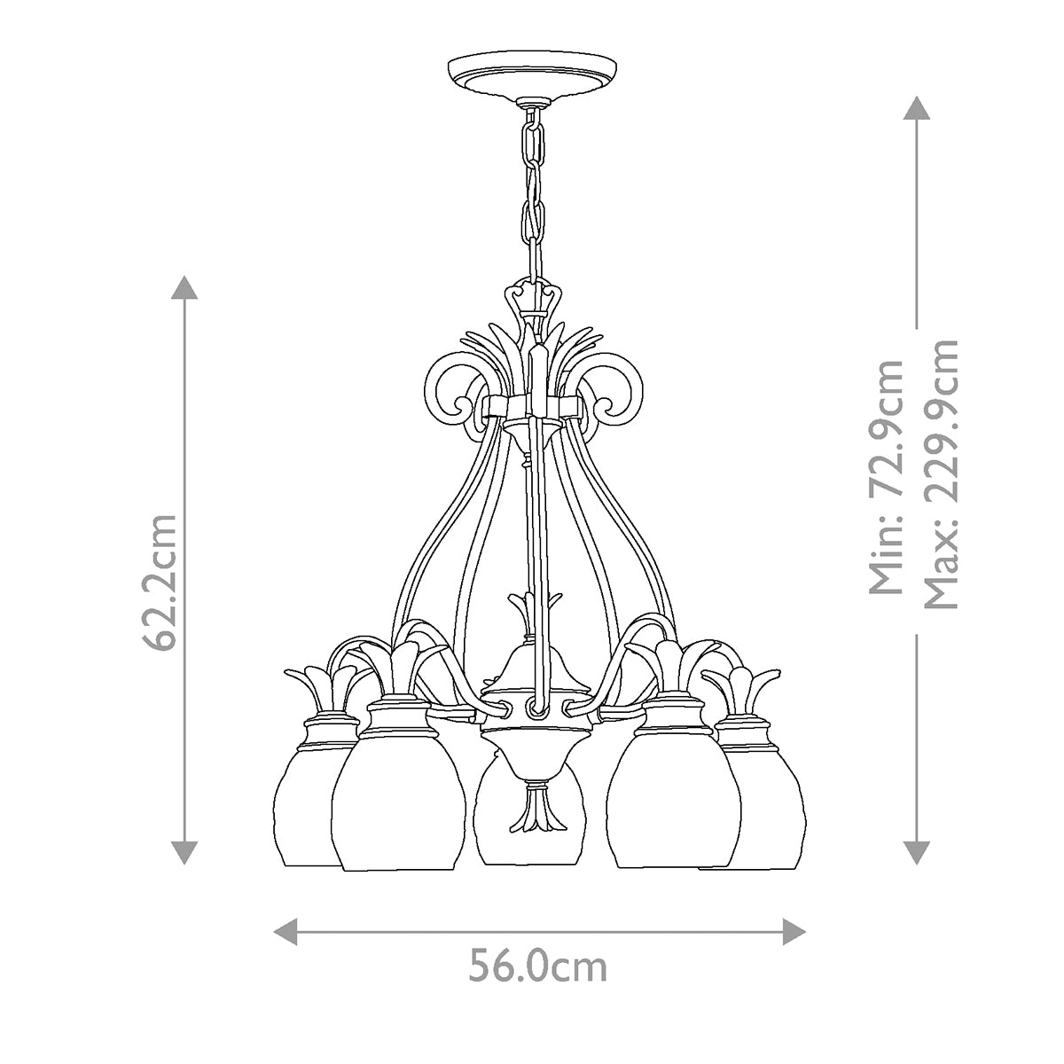 Pendelleuchte Plantation (messingfarben) 5x - Elstead Lighting