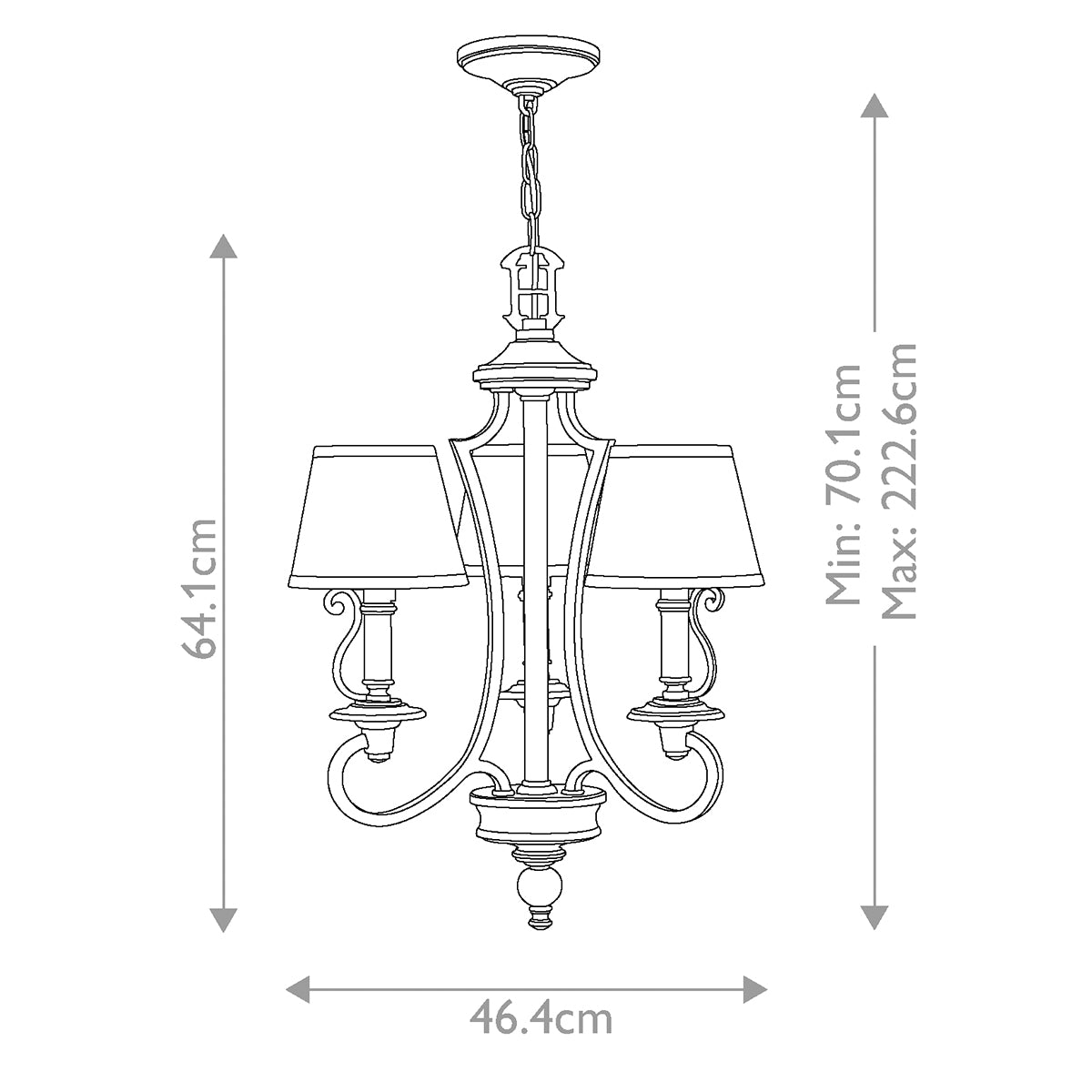 Pendelleuchte Plymouth (bronzefarben) 3x - Elstead Lighting