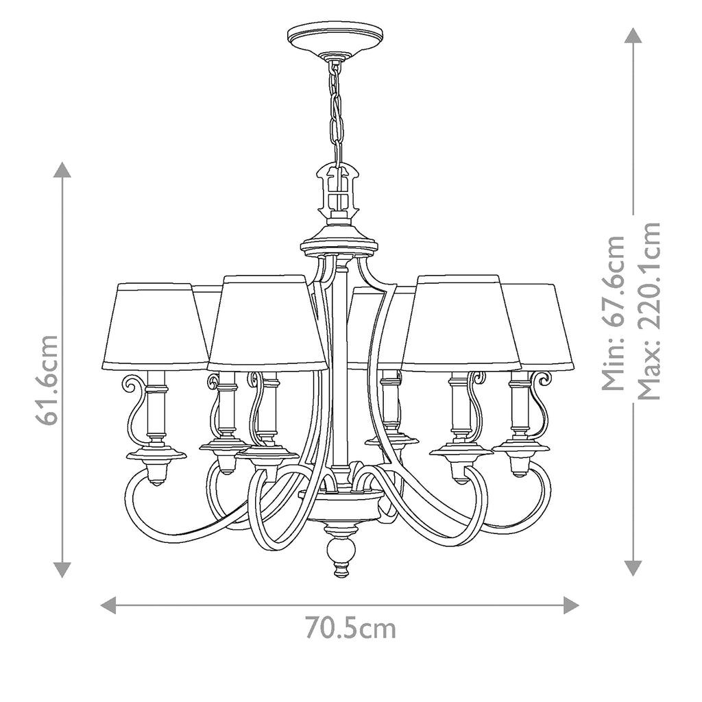 Pendelleuchte Plymouth (bronzefarben) 6x - Elstead Lighting