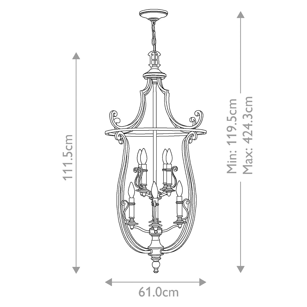 Pendelleuchte Plymouth (bronzefarben) 8x - Elstead Lighting
