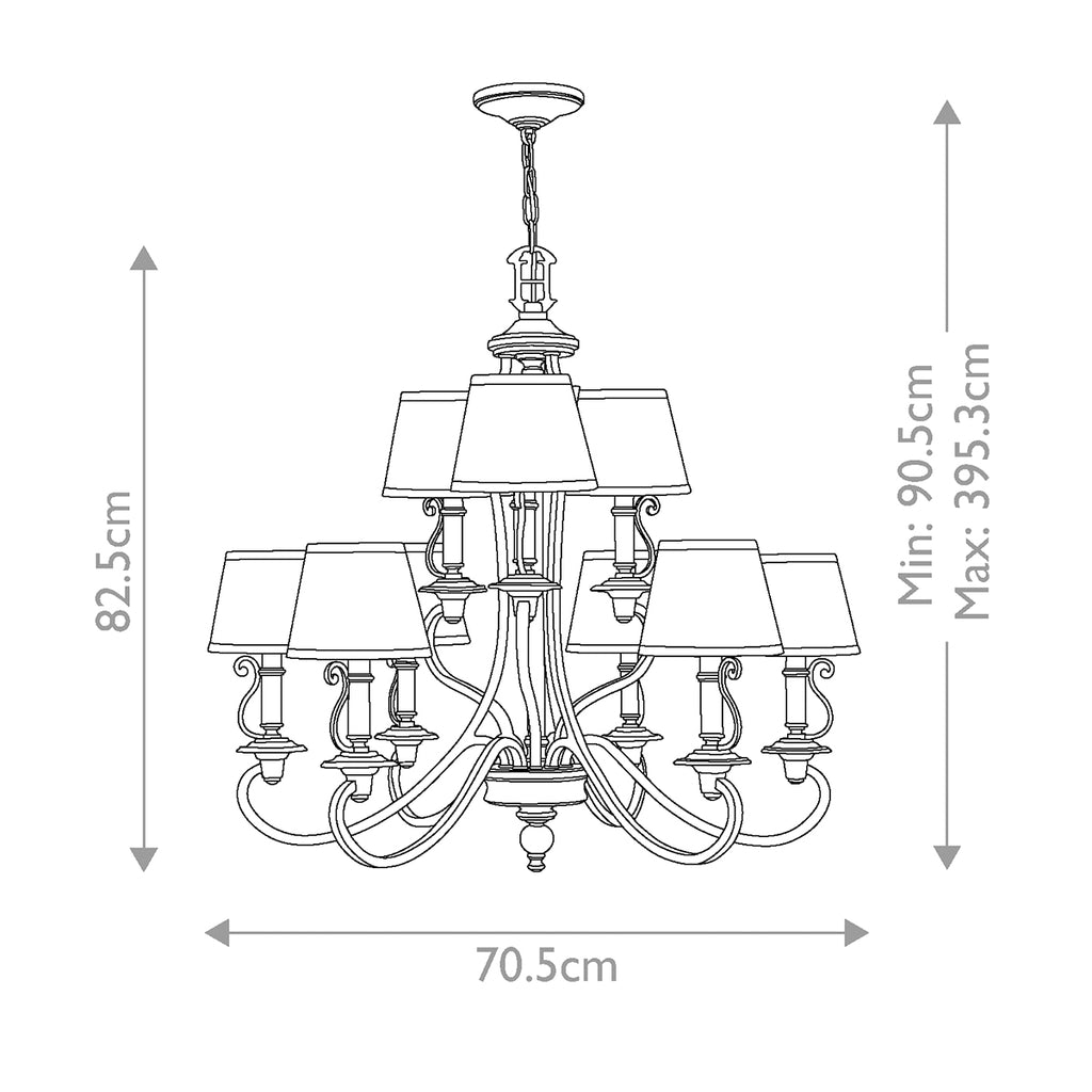 Pendelleuchte Plymouth (bronzefarben) 9x - Elstead Lighting