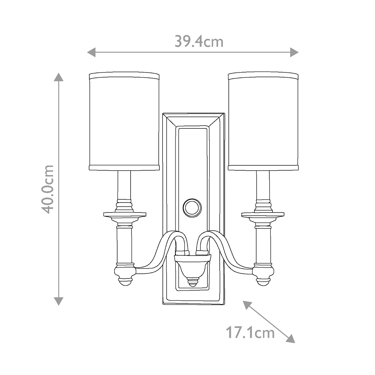 Wandleuchte Sussex (Nickel) 2x - Elstead Lighting