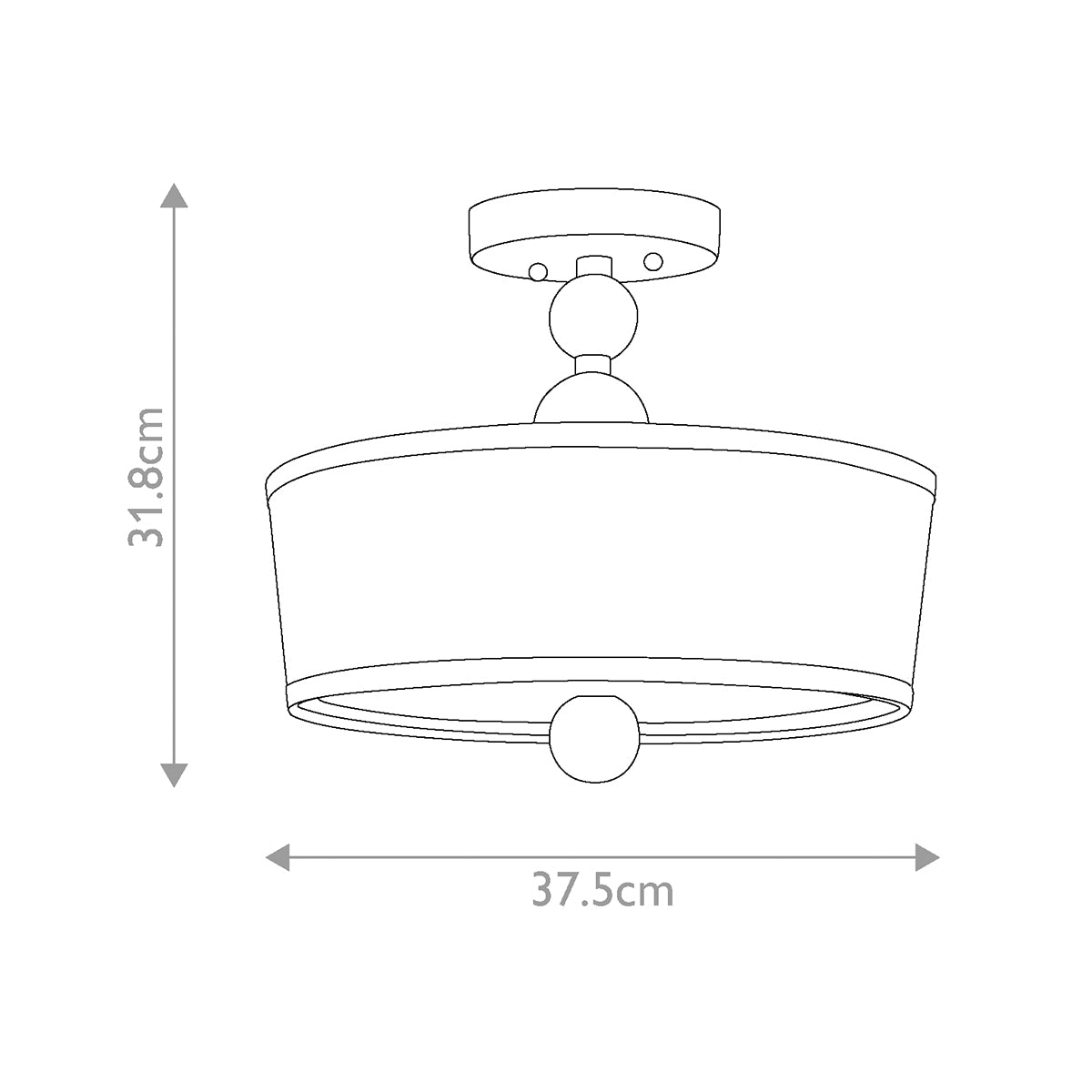 Deckenleuchte Zelda (Nickel) 3x - Elstead Lighting