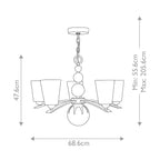 Pendelleuchte Zelda (Nickel) 5x - Elstead Lighting