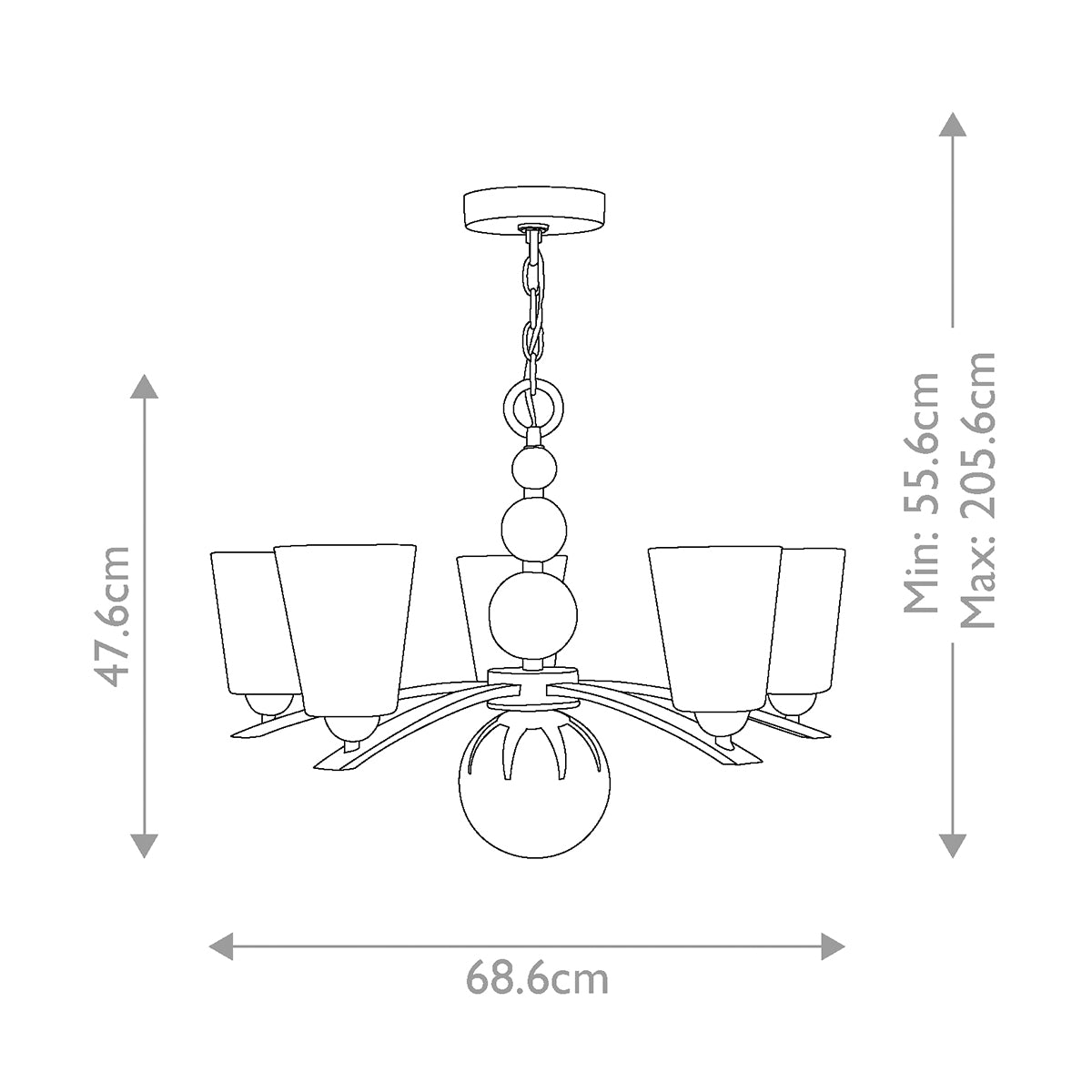 Pendelleuchte Zelda (Nickel) 5x - Elstead Lighting