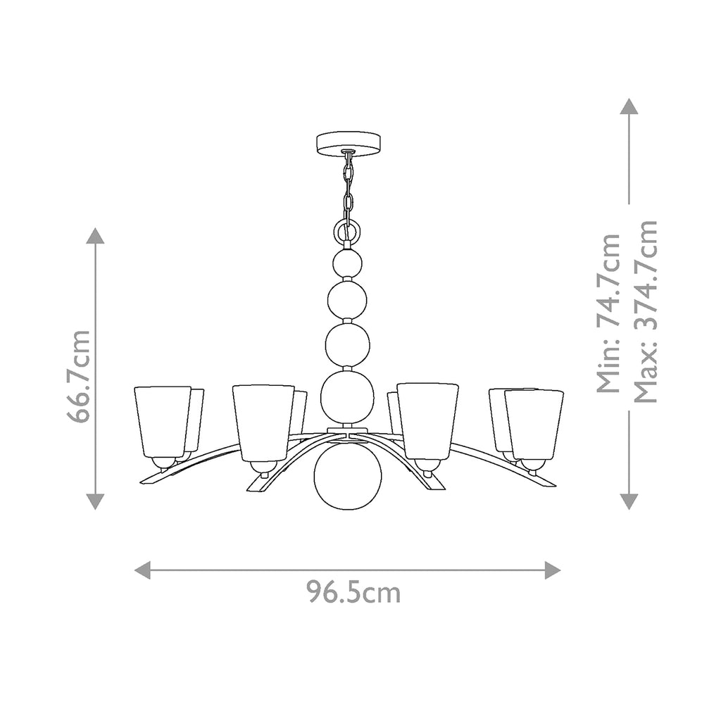 Pendelleuchte Zelda (messingfarben) 8x - Elstead Lighting