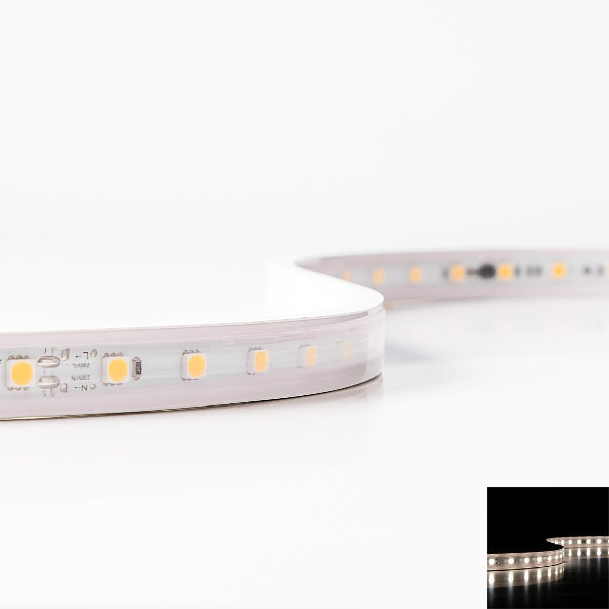 HighVoltage Pro+ Neutralweiß 230V CRI90 LED Streifen 25M 8W/m 54LED/m 15,5mm IP65 4000K