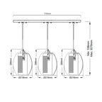 Pendelleuchte Asher II (Antique Pewter) 3x - Elstead Lighting