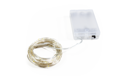 LED Draht-Lichterkette Micro 80 LEDs, warmweiß, Batteriebetrieb