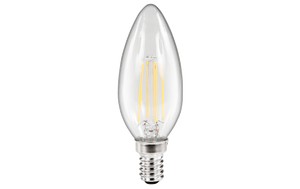 LED Filament Kerzenlampe Filed, E14, 4W, 490 lm, warmweiß, klar
