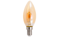 LED Filament Kerzenlampe Retro E14, 1W, 90lm, warmweiß, goldenes Glas