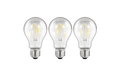 LED Filament Set, 3x Glühlampe, E27, 2W, 200lm, warmweiß, klar