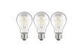 LED Filament Set, 3x Glühlampe, E27, 4W, 470lm, warmweiß, klar
