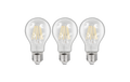 LED Filament Set, 3x Glühlampe, E27, 6W, 600lm, warmweiß, klar, dimmbar