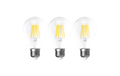 LED Filament Set, 3x Glühlampe, E27, 8W, 1055lm, warmweiß, klar