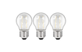 LED Filament Set, 3x Tropfenlampe, E27, 2W, 200lm, warmweiß, klar