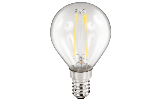 LED Filament Tropfenlampe Filed, E14, 2W, 260 lm, warmweiß, klar