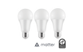 LED-Glühbirne ITIUS, E27, 900lm, RGB + CCT, matter über Thread, 3er-Pack